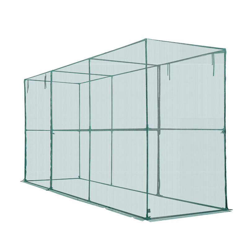 Crop Cage, 11.6 x 3.9 x 6.3 ft Plant Protection Tent with Zippered Door, Wind-Resistant Tall Crop Cage, Easy to Install, Outdoor Raised Bed Cover, Tomato Plant Netting for Garden Patio Lawn