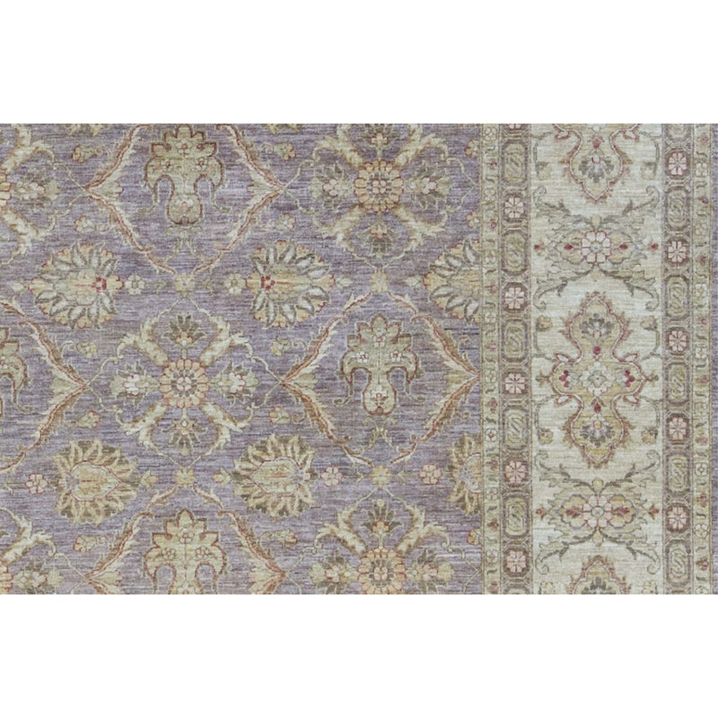 Ziegler Wool Oriental Area Rug in Lavender/Ivory