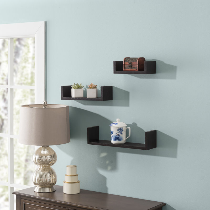 Ensemble de tablettes flottantes de 3 pièces Wickes, Noyer foncé