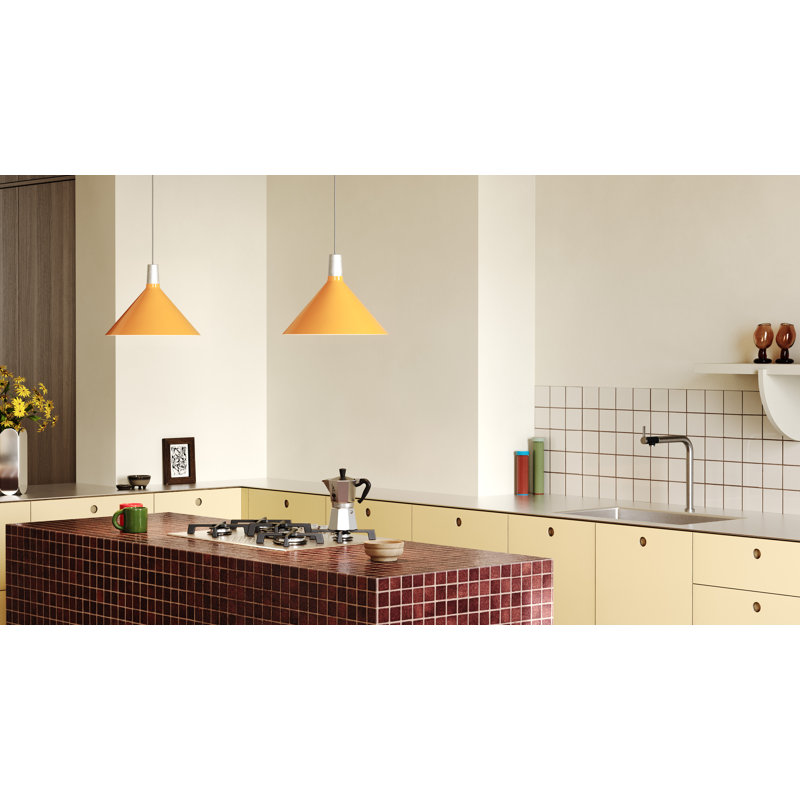 Medium Bower Pendant Light In Anodised Aluminium, Yellow