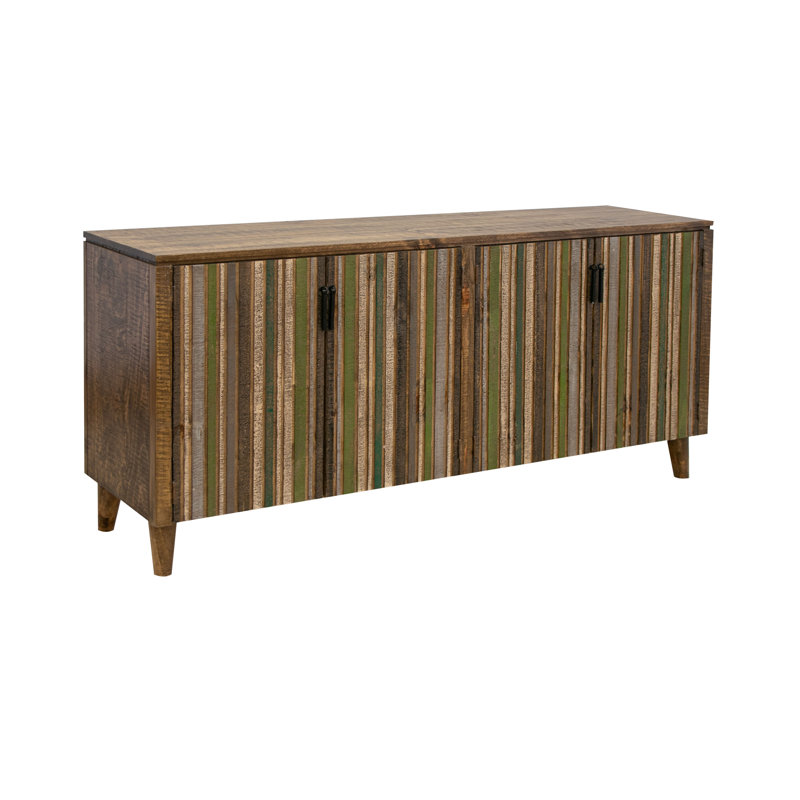 Tiza 68.5'' Solid Wood Sideboard, Brown/Beige/Green