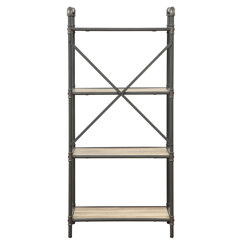 4 Bookcase With Antique Oak And Sandy Grey Appealing Hue Elegant Design
