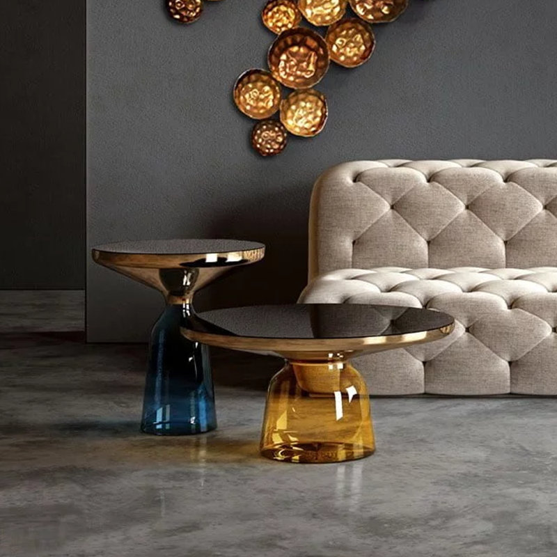 Atina Pedestal Coffee Table, Yellow