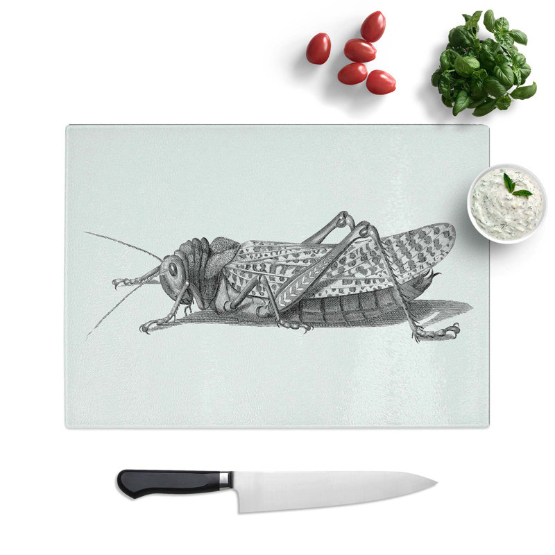 Tempered Glass Cricket Chopping Board, 28.5 cm W x 20 cm L
