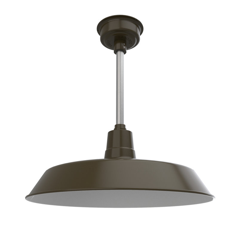 Haleigh 1 - Light LED Single Pendant, Mahogany Bronze/Galvanized Silver, 48" H x 22" W x 22" D