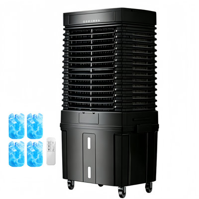 4000 Cfm Evaporative Air Cooler 13.5gal 120° Oscillating Swamp Cooler Portable With Remote & Wheels