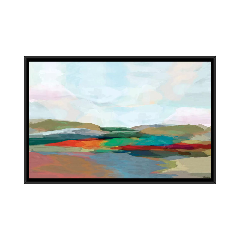 « strates iv », impression sur toile, H 32 po x l 48 po x P 1,5 po, Toile avec cadre noir, Pas de tapis
