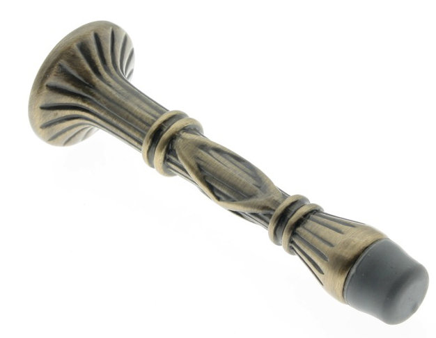Solid Brass Baseboard Stop, Antique Brass