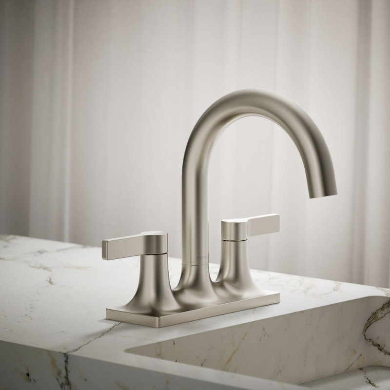 Venza Centerset Bathroom Sink Faucet 1.2 GPM, Vibrant Brushed Nickel