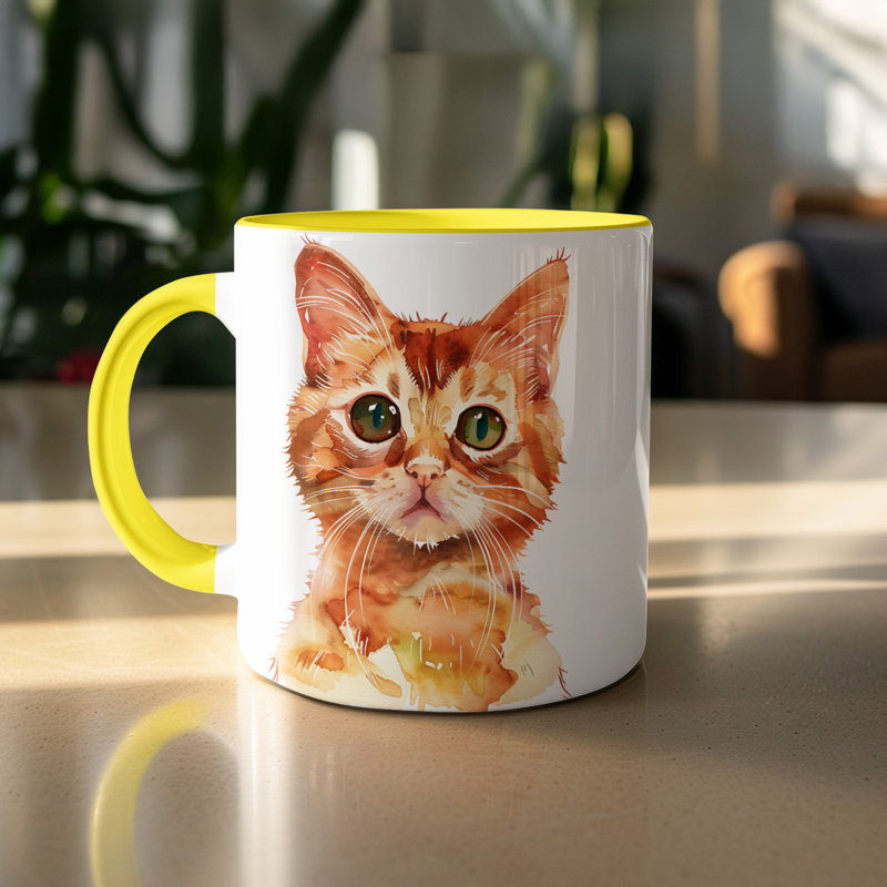 Ceramic Coffee Mug, 2, Yellow
