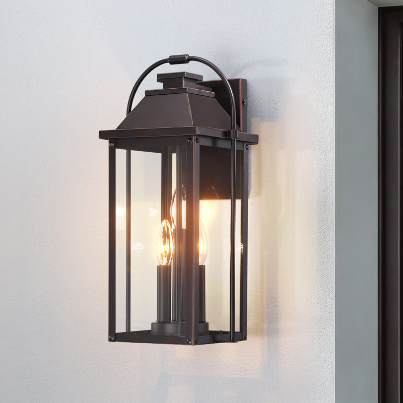 Harper  18.2 In. 3-Light Large Bronze Outdoor Wall Lantern Light, 18.2" H - 3 light sockets, Bronze