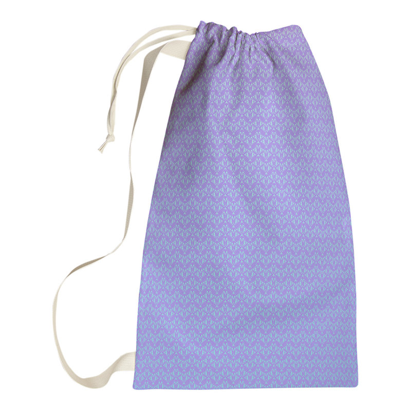Leffel Fabric Laundry Bag with Handles, Large (76.5" H x 29.5" W x 1.5" D), Purple/Blue