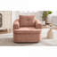 Fauteuil d'appoint pivotant à 360 ° en chenille rose chaud pour salon, bureau, chambre à coucher-1096975879
