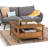 Warm Shaker 36"W Solid Wood Square Coffee Table with Two Drawers and Open Shelf-335872249