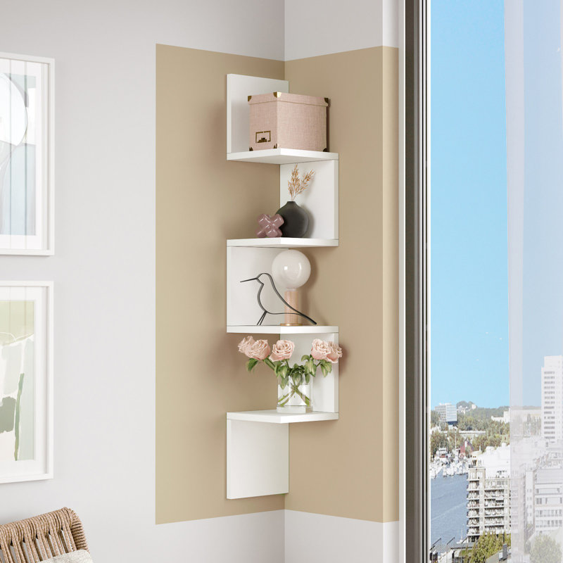 Roshaad Modern Wall Shelf, 8.7 x 46.2 x 8.7 inches | 100% Melamine Coated Particle Board, Thickness: 0.7 inches | Stylish Storage Solution for Home or Office, Sleek Design, Durable & Easy to Install