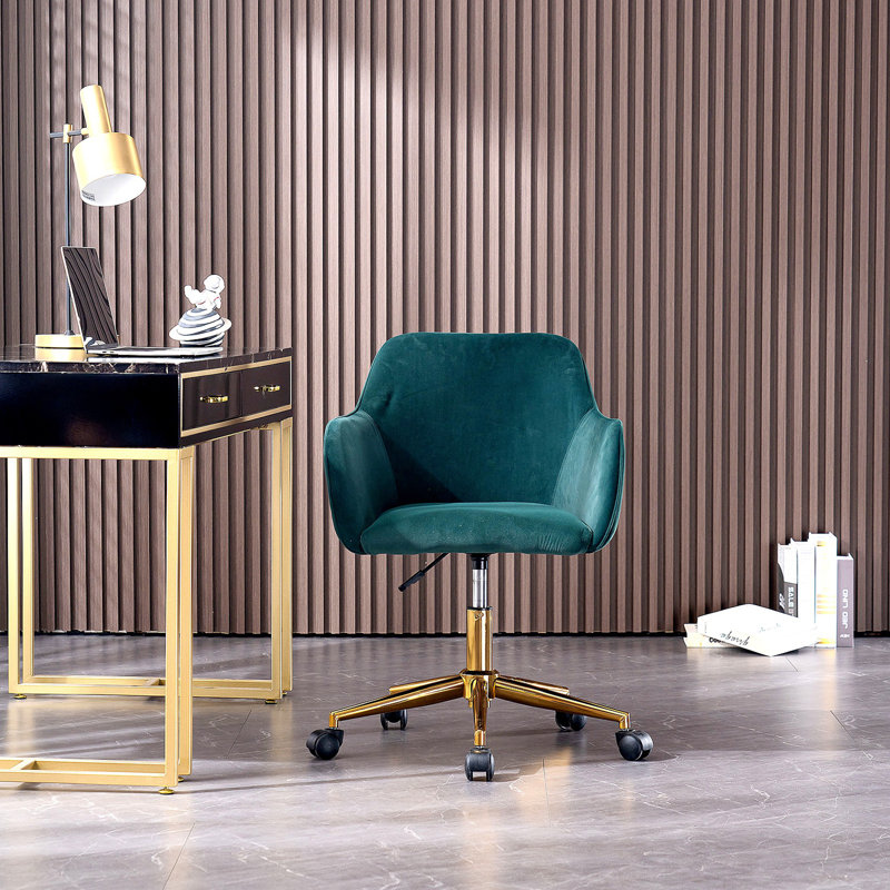 Chaise de bureau Lekayla, Vert foncé