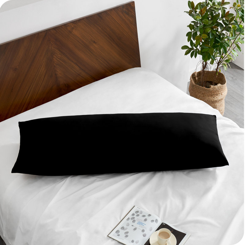Microfiber Body Pillowcase - Zipper Closure, Black