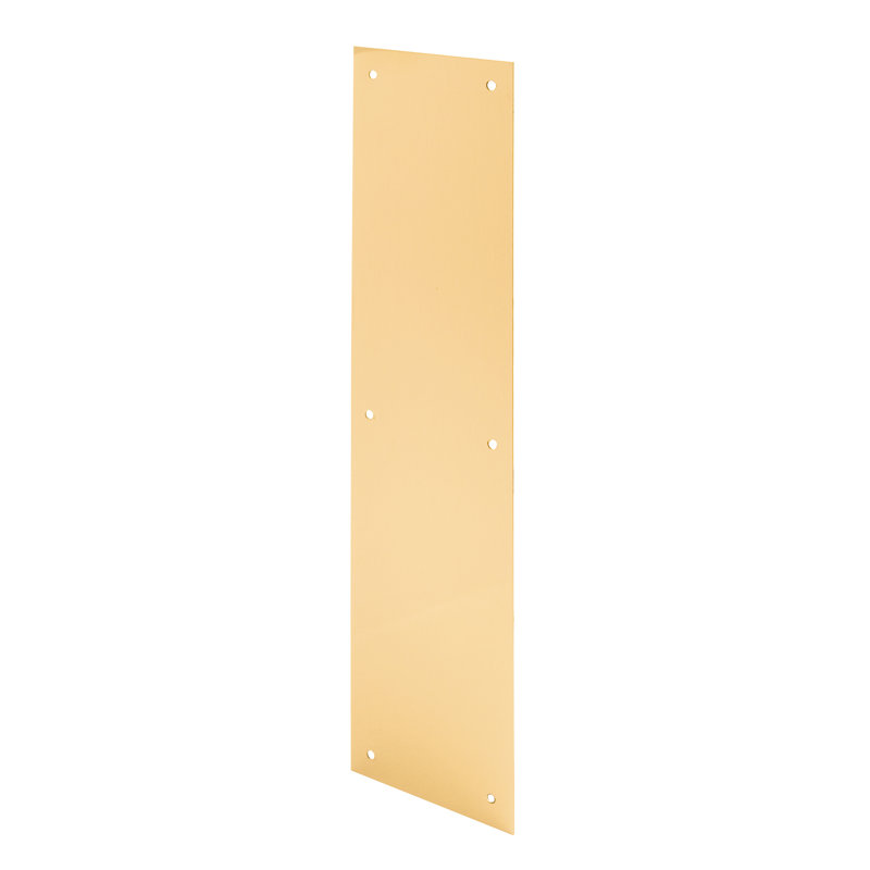 Plaque à pousser (paquet simple), Laiton poli, H 16 po x l 4 po x P 0,5 po