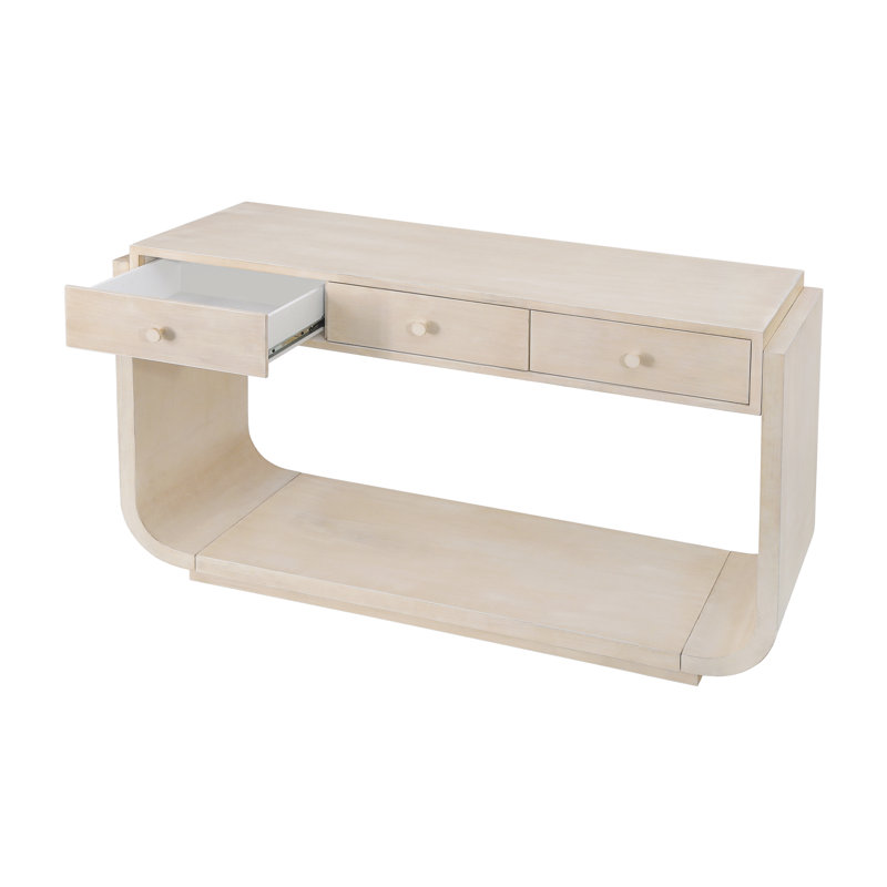 Console avec 3 tiroirs de rangement, Beige