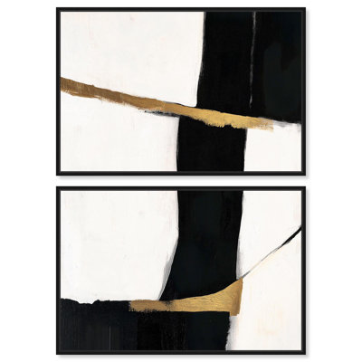 Weight of Black II Canvas Set of 2 Luxury Abstract Art by Art Remedy