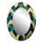 Emerald And Golden Arches II - Abstract Oval Decorative Mirror On Metal-1343920771