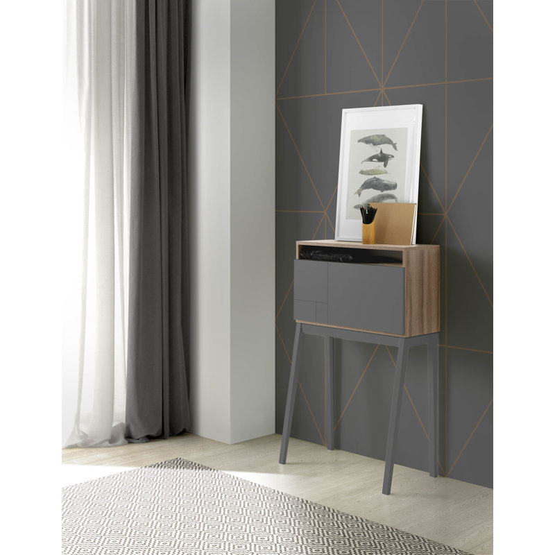 Wilcox Writing Desk, Walnut/Grey