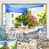 Toile avec cadre flottant or