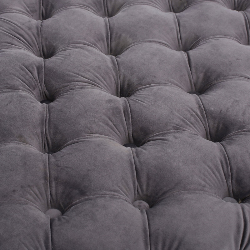 Gris avec velours à boutons, esthétique moderne, l 29,19 po de largeur x profondeur 17,94 po de hauteur, élément de velours, l P H