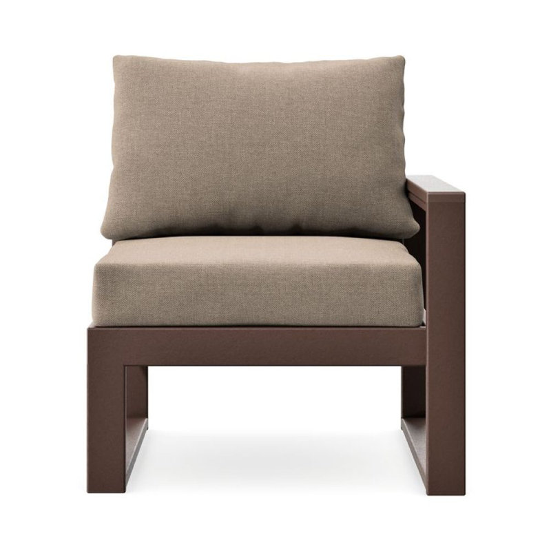 Fauteuil modulaire droit POLYWOOD® Edge, Revolution® épicé brun, Acajou