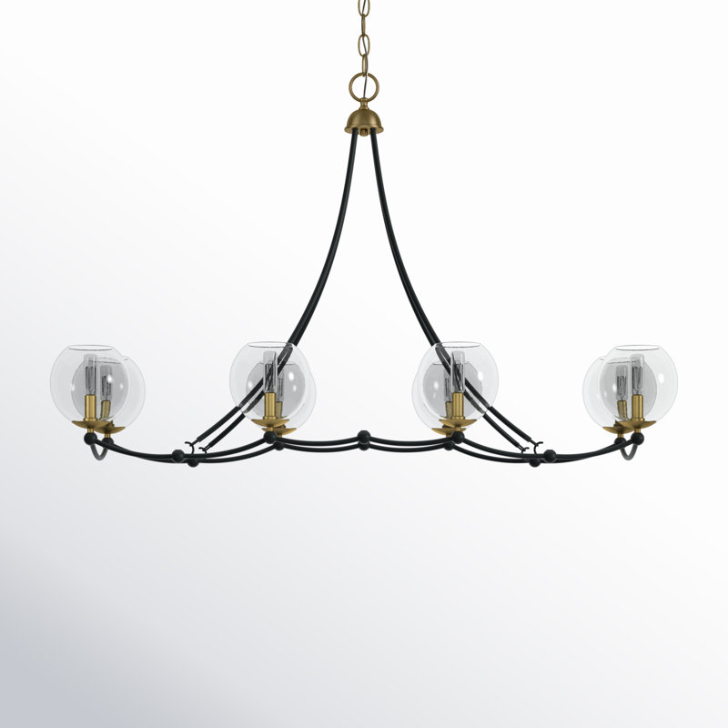 Merton 8 - Light Coal And Soft Brass Kitchen Island Pendant