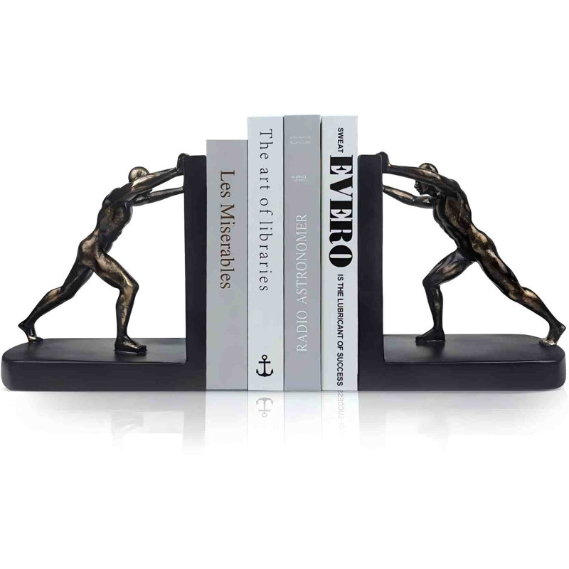 Serre-livres décoratifs pour hommes, serre-livres antidérapants en résine de 18 cm, modèle Push Man