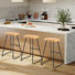 Tabouret de bar 26 po pour îlot de cuisine, selle rustique, tabourets sans dossier avec pieds en métal