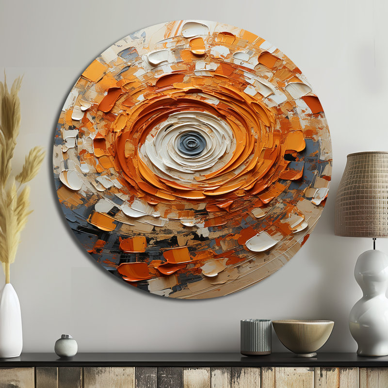Ekstrom - Art abstrait rond en métal, H 23 po x l 23 po