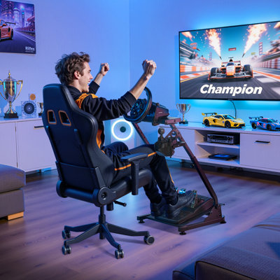 Racing Wheel Stand Simulator Cockpit Foldable for Logitech G29 G27 G920 G923 by Inbox Zero