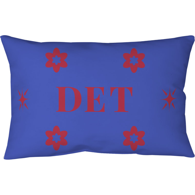 Taie décorative matelassée 36 pouces x 20 pouces Detroit Basketball Colors, Rouge / Bleu