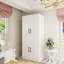 Armoire-penderie 4 portes en bois, blanc