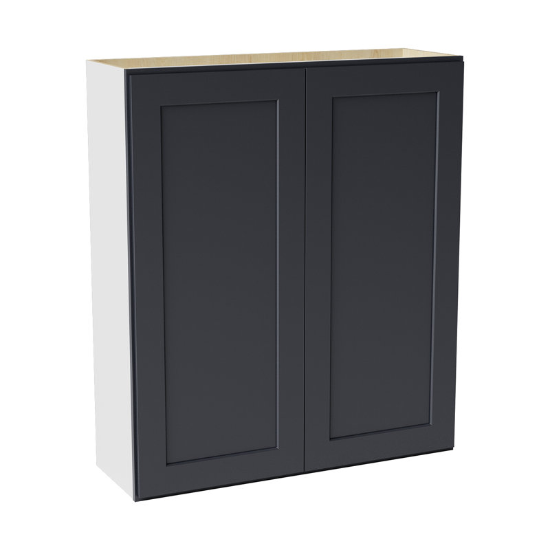 Armoire de cuisine en bois massif prête à assembler, H 42 po x l 36 po x P 12 po, Noir Shaker