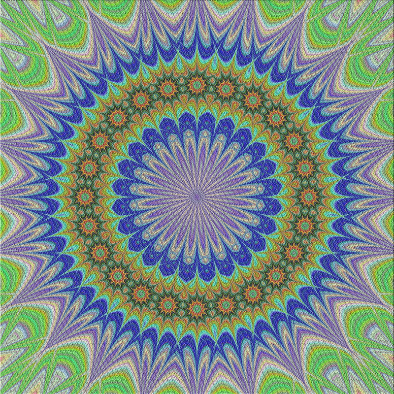 Vert abstrait/mauve/Tapis décoratif bleu, Carré 7 pi