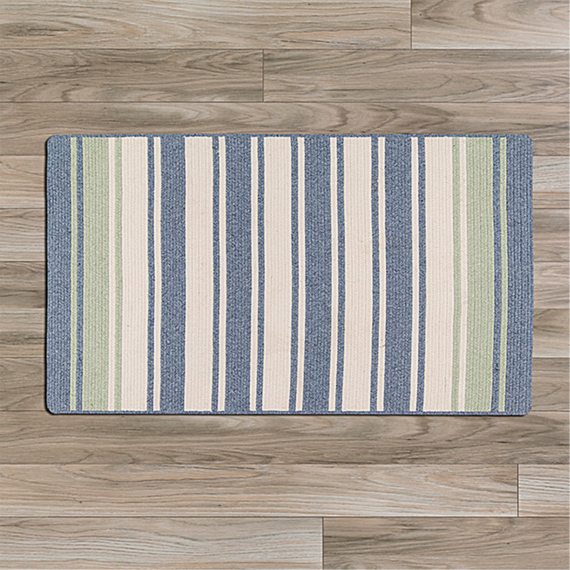 Tapis réversible en mélange de laine Caitlin - bleu clair / menthe, Rectangle 3 pi x 5 pi