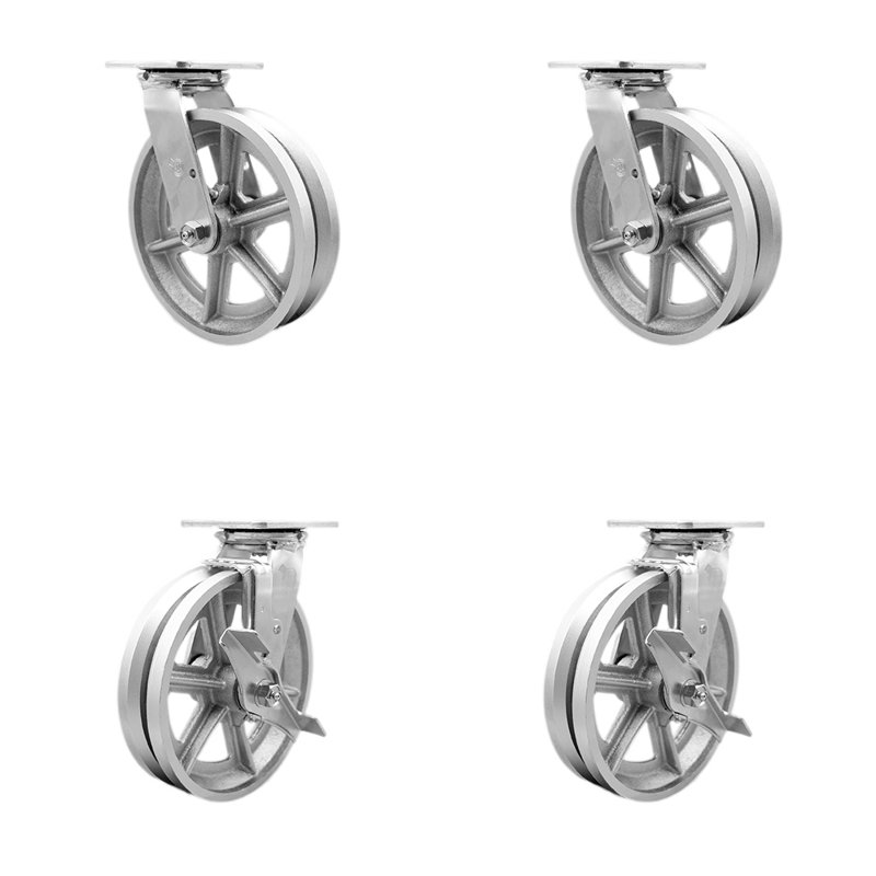 4 Piece Semi Steel Caster Set