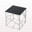 Table de bout moderne en verre avec structure en métal géométrique, table de chevet décorative, table de coin pour le salon, le bureau personnel, la chambre à coucher-1325381326
