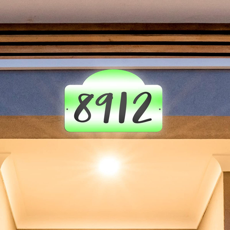 Plaque d'adresse sur 1 ligne, Vert, Oui