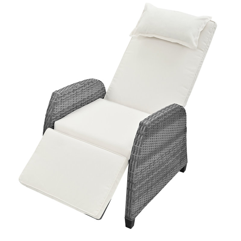 Outdoor Rattan Two-Person Combination With Coffee Table, Adjustable, Suitable For Courtyard, Swimming Pool, Balcony, Beige