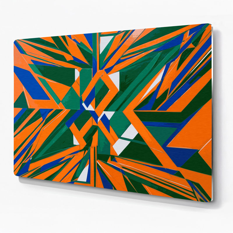 Hard Edge 54 Orange Metal Wall Art, 11" H x 14" W
