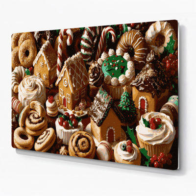 Art mural en métal brun, Desserts des fêtes et des occasions spéciales