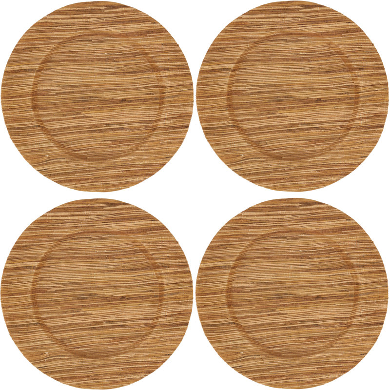 Natural Water Hyacinth Round Charger Plates Set of 4
