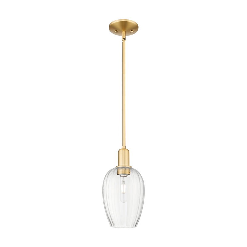 Downtown Urban - Preston - Mini-luminaire suspendu avec tige en forme de flûte 6 "1 lumière - Preston, Clair, Satin Gold