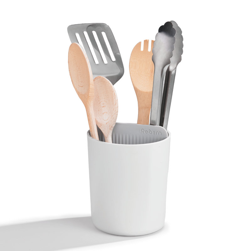 Recycled Utensil Holder - Made in UK, Stone