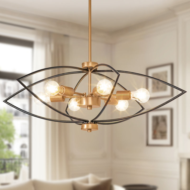 Jacinta 6- Light Dimmable 31.5’’ W Geometric Dining Room Chandelier