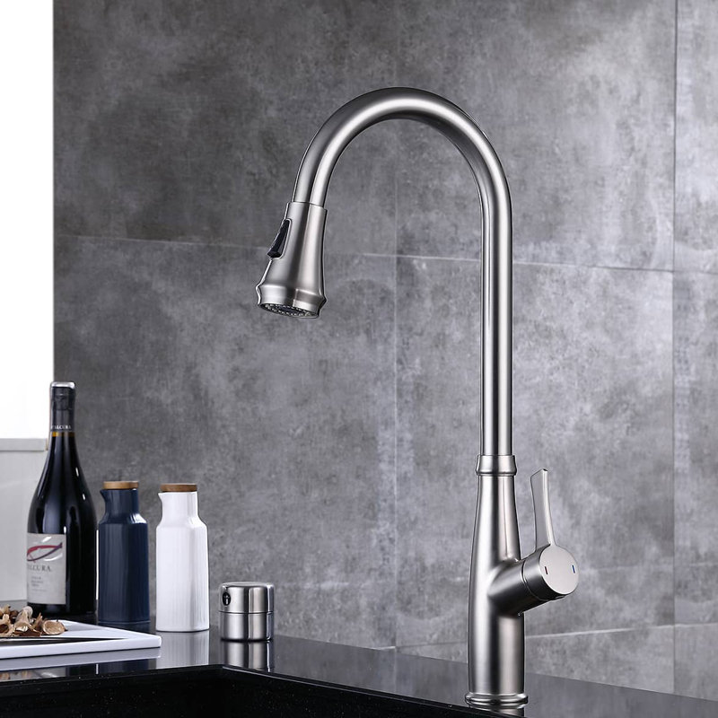 AWZTOO Kitchen Faucet, Brushed Nickel